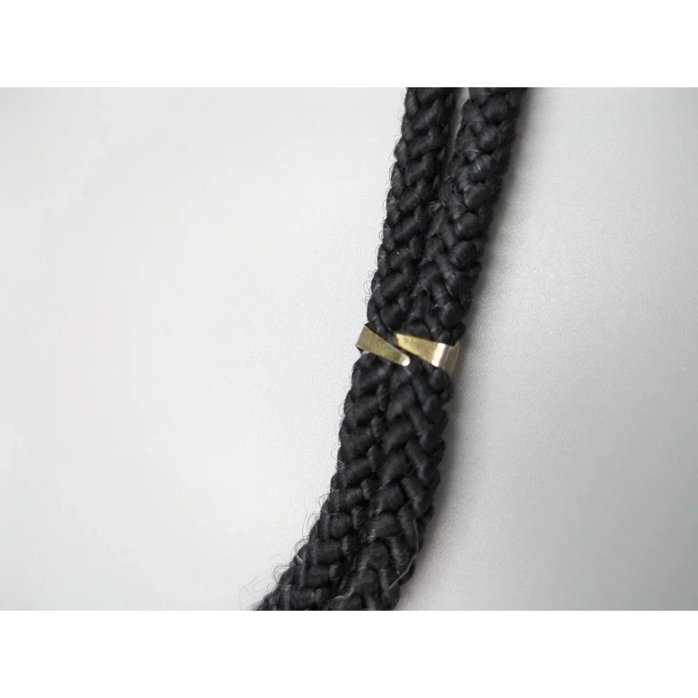 Vintage 1980s Stretch Cord Belt‎ Hook Floral Cloisonne Buckle